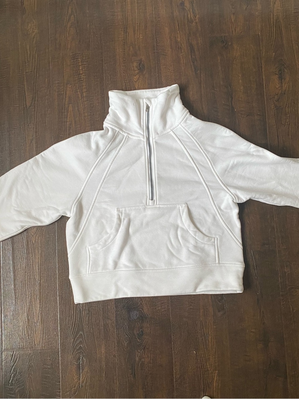 White Half-Zip Pullover Sweatshirt